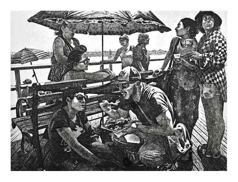 Etching - Boardwalk Respite